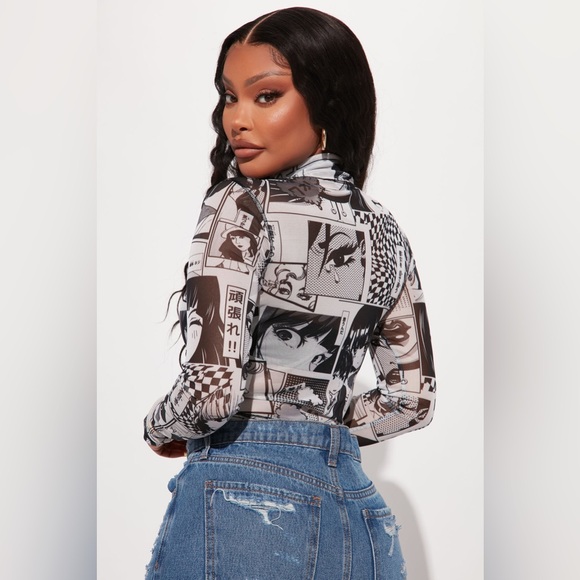 Fashion Nova In Your Eyes Anime Mesh Top - Picture 3 of 7